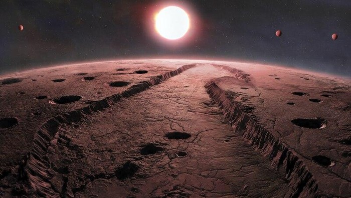 Ilustrasi Seniman tentang Exoplanet yang Mengorbit Bintang Barnard
