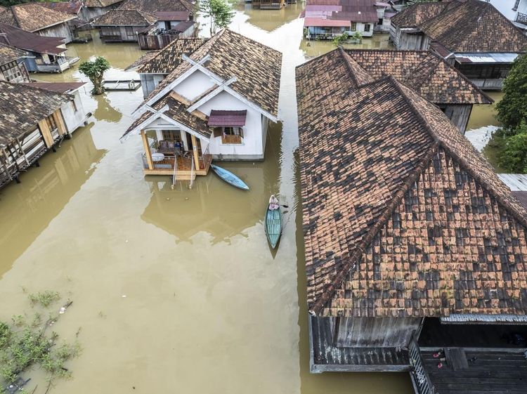 Banjir Luapan Sungai Batanghari Jambi Meluas