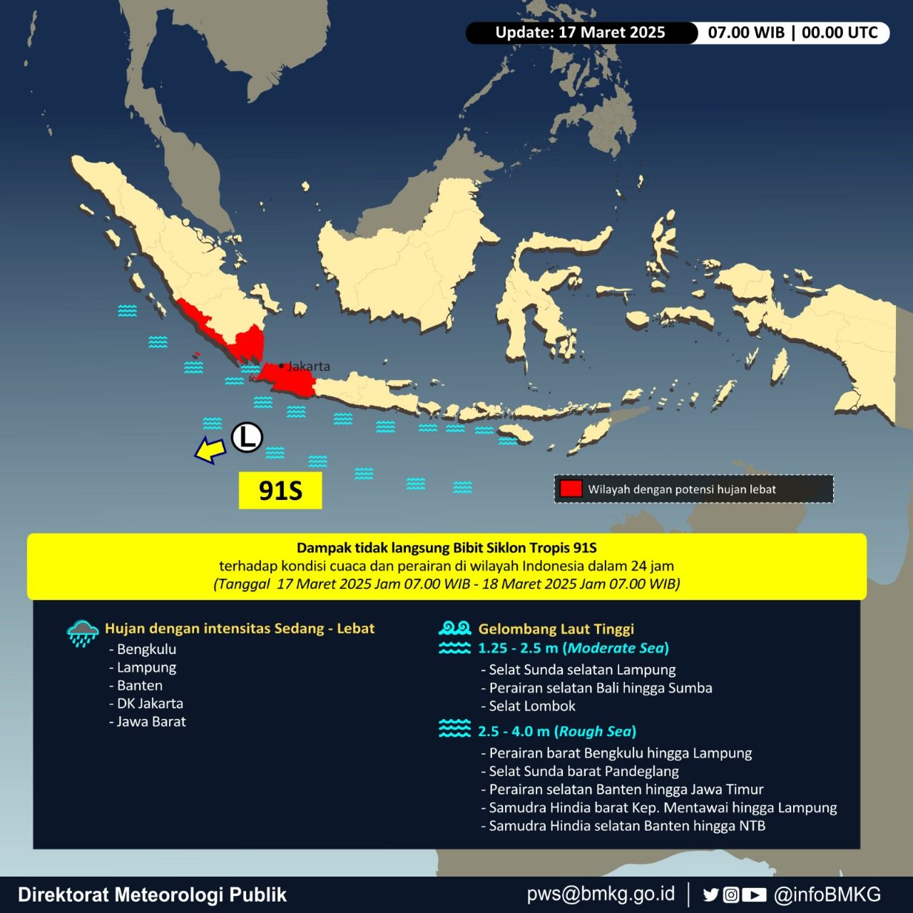 Efek Bibit Siklon Tropis 91S. (Dok. BMKG)