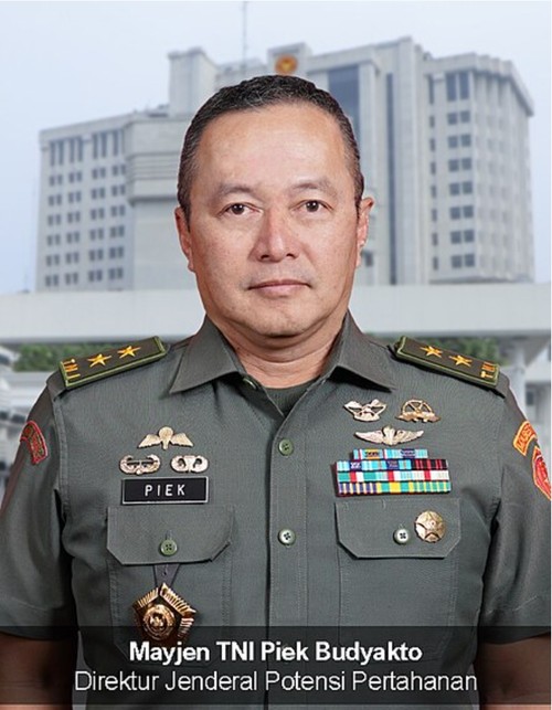 Mayjen TNI Piek Budyakto saat menjabat sebagai Dirjen Potensi Pertahanan Kementerian Pertahana, Senin (17/3/2025). (Dok Kementerian Pertahanan)