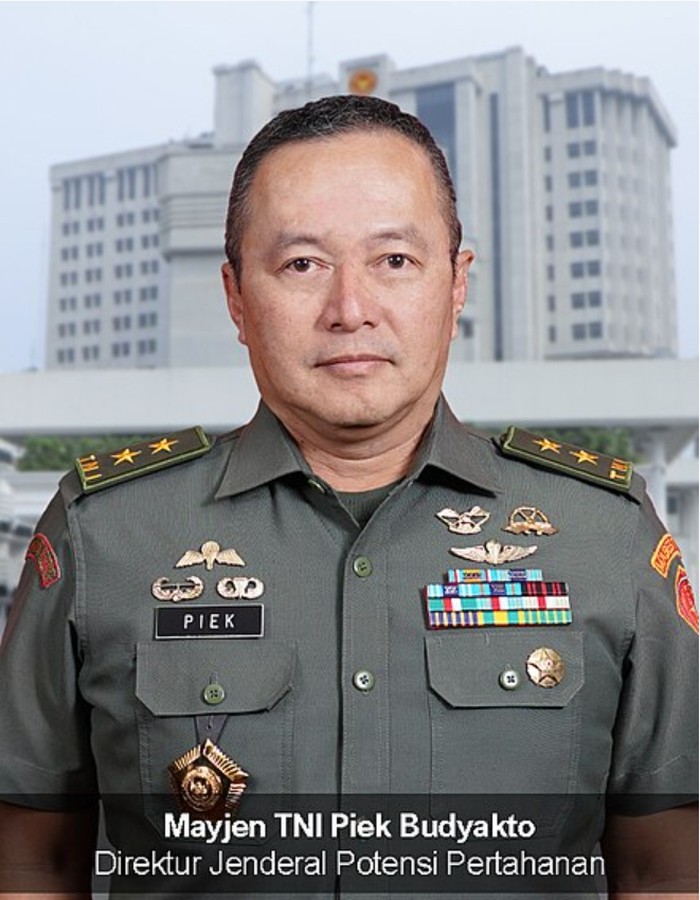 Mayjen TNI Piek Budyakto saat menjabat sebagai Dirjen Potensi Pertahanan Kementerian Pertahana, Senin (17/3/2025). (Dok Kementerian Pertahanan)