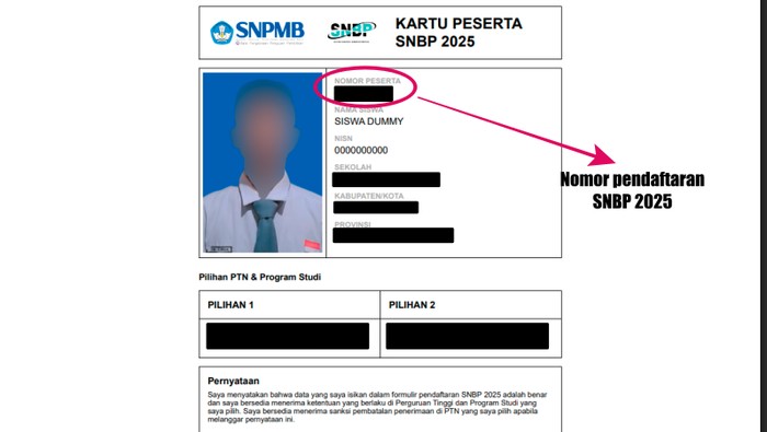 Cara cek nomor pendaftaran SNBP 2025