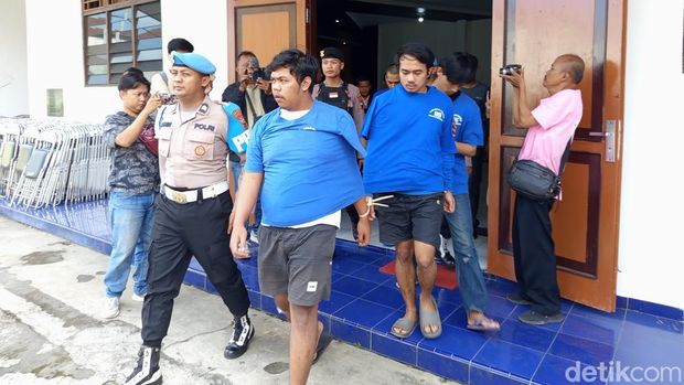 Jumpa pers kasus pengeroyokan di Tuguran, Magelang, Senin (17/3/2025).
