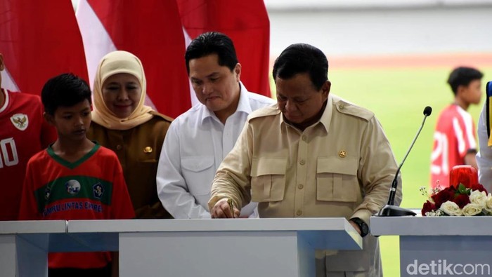 Presiden Prabowo Subianto Resmikan 17 Stadion Nasiol Serentak di Sidoarjo