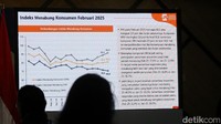 Lembaga Penjamin Simpanan (LPS) merilis perkembangan Indeks Menabung dan Indeks Kepercayaan Konsumen per Februari 2025. Menurut LPS pada bulan Februari 2025 menjelang Lebaran Indeks menabung konsumen naik mencapai 80,2 menguat 0,9 poin dari posisi bulan sebelumnya.