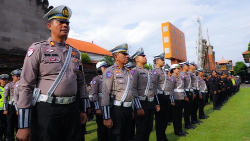Apel kesiapan Operasi Ketupat Agung 2025 di Mapolda Bali, Selasa (18/3/2025). (Foto: Dok. Polda Bali)