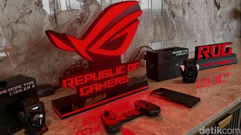 Asus juga menyediakan aneka aksesoris untuk mendukung pengalaman gaming di ROG Phone 9 series. Foto: Virgina Maulita Putri/detikINET
