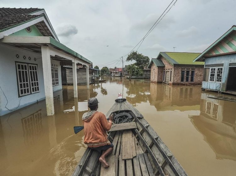 Penampakan Banjir Kepung Tujuh Desa di Muaro Jambi