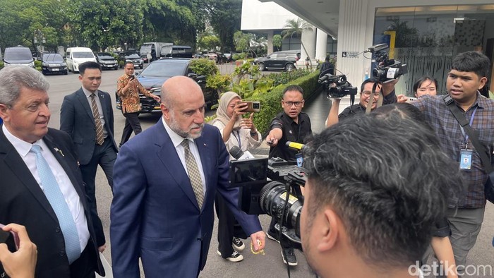 Penasihat Presiden Palestina sekaligus Menteri Kehakiman untuk Urusan Agama Mahmoud al-Habbash di Istana, Jakarta (Eva Savitri/detikcom)