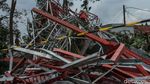 Potret Tower BTS 30 Meter Ambruk Diterjang Angin Puting Beliung
