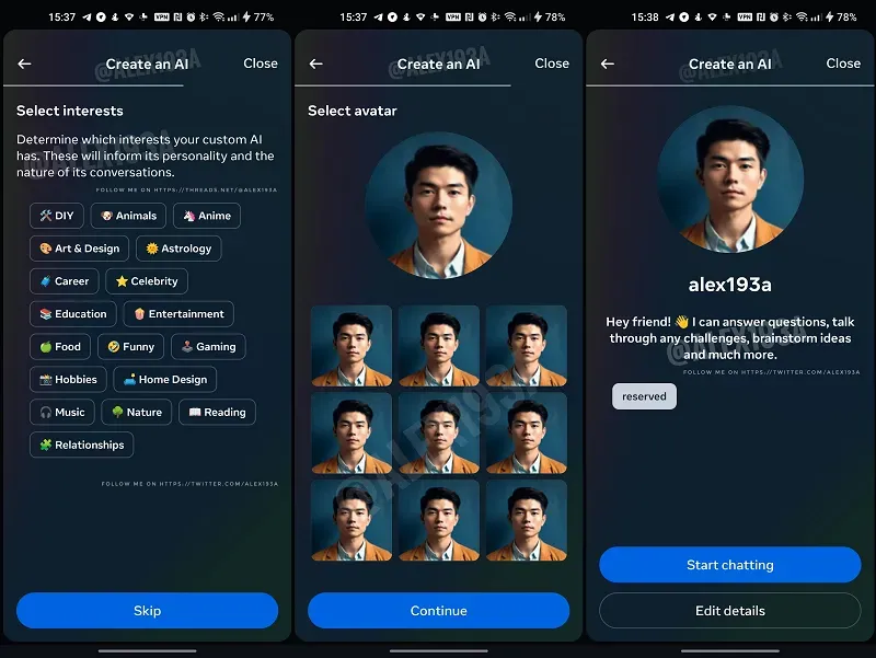 Tampilan AI di Instagram