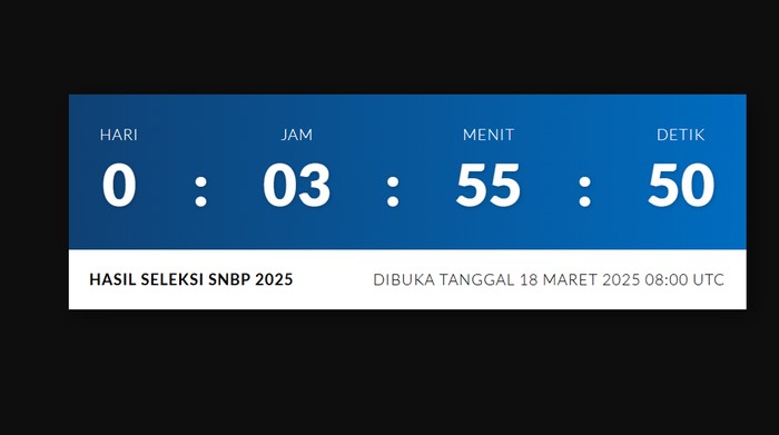 Timer Pengumuman SNBP 2025