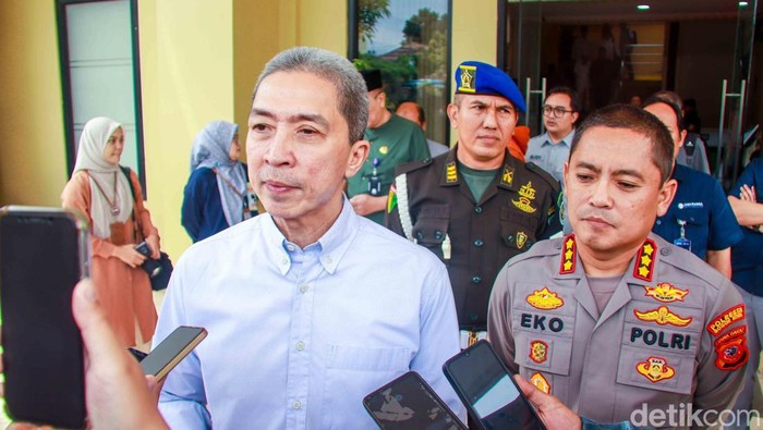 Wali Kota Bogor Dedie A Rachim dan Kapolresta Bogor Kota Kombes Eko Prasetyo menyampaikan kesiapan menghadapi Lebaran 2025 (M Sholihin/detikcom)