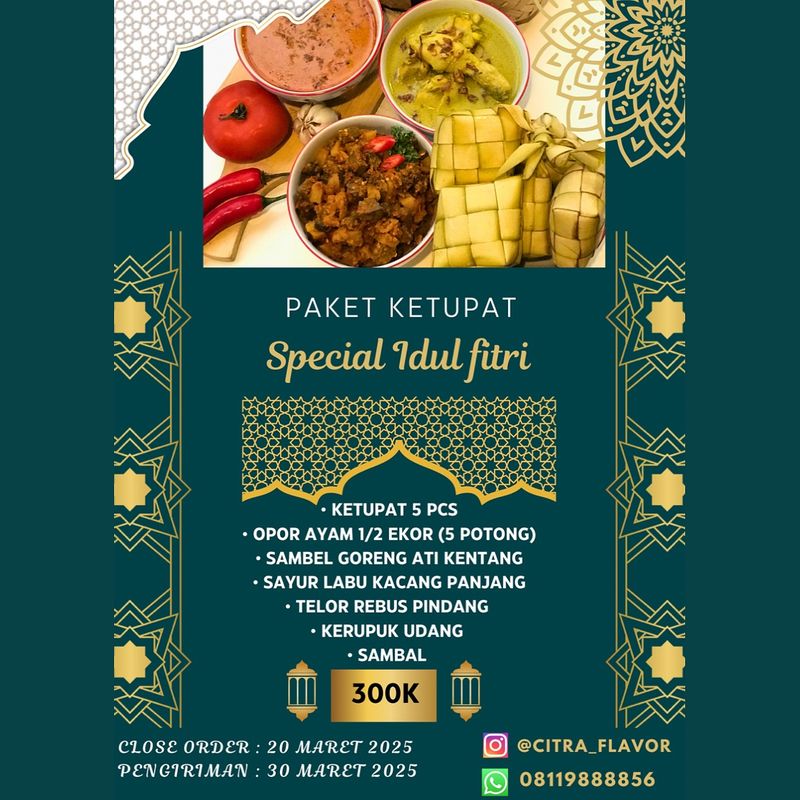 5 Tempat Beli Online Paket Ketupat Lebaran Berlauk Lengkap