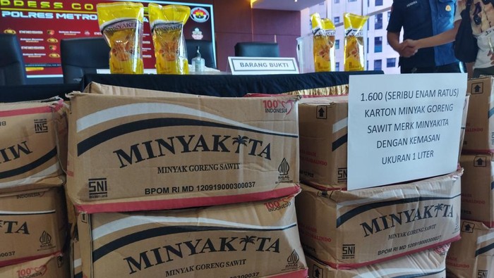 Barang bukti kasus kecurangan takaran Minyakita (Kurniawan/detikcom)