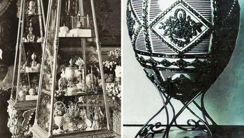 Telur Faberge adalah kreasi berhiaskan permata oleh House of Faberge, dengan 69 telur dibuat selama era Tsar, meskipun hanya 61 yang diketahui masih ada saat ini. Di antara telur-telur tersebut, 44 dari 50 telur Paskah Kekaisaran diketahui masih ada. Beberapa telur, termasuk Hen with Sapphire Pendant tahun 1886 dan Alexander III Commemorative Egg tahun 1909, hilang, nasibnya masih belum diketahui. Foto: Boredpanda