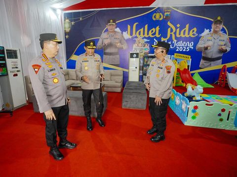 Kapolri cek kesiapan mudik dan Valet and Ride Polda Jateng, Rabu (19/3/2025).