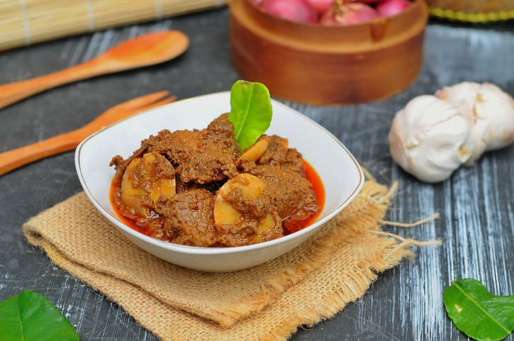 ilustrasi rendang terong, nangka muda, jengkol