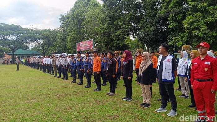 Apel pasukan pengamanan lebaran 2025 di Kabupaten Bogor. (Rizky/detikcom)