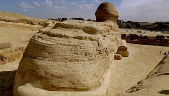Bagian belakang Sphinx Agung Giza Memiliki Ekor Foto: Boredpanda