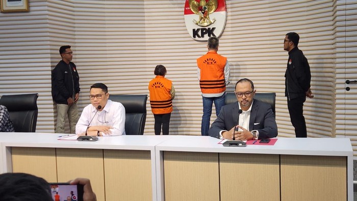 Konferensi pers kasus LPEI di KPK (Adrial/detikcom)