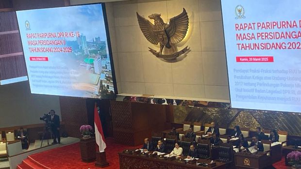 Rapat paripurna pengesahan RUU TNI (Dwi Rahmawati/detikcom)