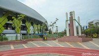 Suasana Taman Plaza Patriot Candrabhaga di Bekasi, Kamis (20/3/2025).