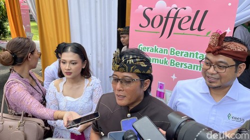 Wakil Gubernur Bali I Nyoman Giri Prasta saat diwawancarai di Denpasar, Kamis (20/3/2025).