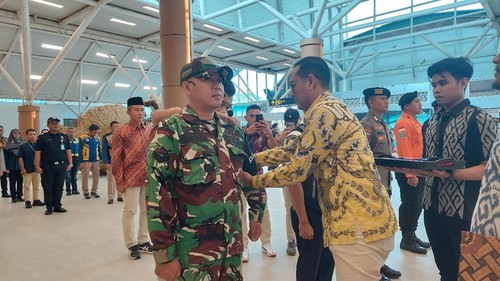Apel pengoperasian Posko Terpadu Angkatan Udara Lebaran Tahun 1446 H/2025 mulai 21 Maret hingga 11 April 2025 mendatang di Bandara Lombok. (Istimewa)