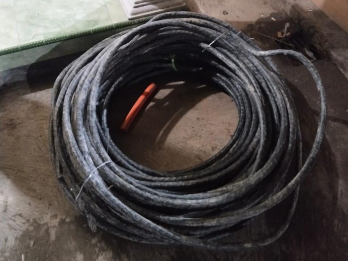 Barang bukti kabel yang diamankan Polsek Polanharjo, Klaten, Jumat (21/3/2025).