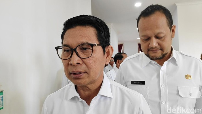 Bupati Badung I Wayan Adi Arnawa dan Wakil Bupati I Bagus Alit Sucipta (kanan) ditemui di Puspem Badung, Rabu (19/3/2025).