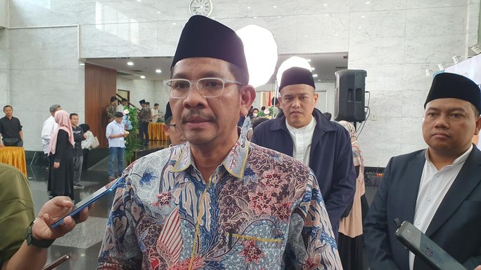 Direktur Jenderal Bimbingan Masyarakat Islam Kemenag, Abu Rokhmad, saat ditemui di Gedung Kemenag MH. Thamrin, Jakarta Pusat, Jumat (21/3/2025).