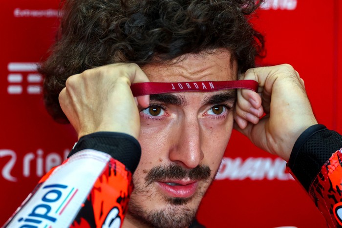 MotoGP - Thailand Grand Prix - Chang International Circuit, Buriram, Thailand - February 28, 2025 Ducati Lenovo Teams Francesco Bagnaia prepares ahead of practice. REUTERS/Athit Perawongmetha