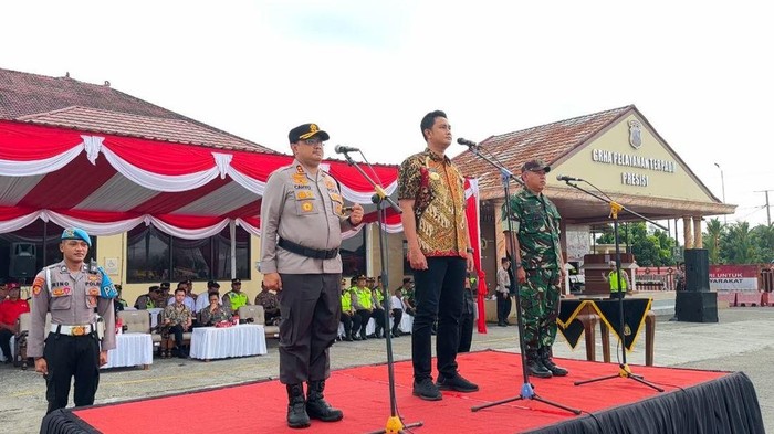 Suasana apel Pasukan Operasi Ketupat Candi 2025 di Mapolres Klaten.