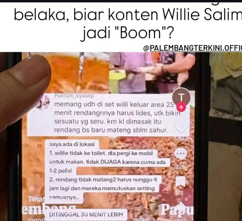 Pesan konten 200 kg rendang ludes saat tinggal ke toliet diduga settingan beredar di medsos