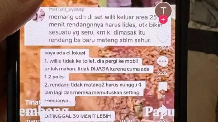 Pesan konten 200 kg rendang ludes saat tinggal ke toliet diduga settingan beredar di medsos