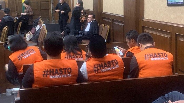 Suasana di ruang sidang Hasto Kristiyanto (Mulia/detikcom)