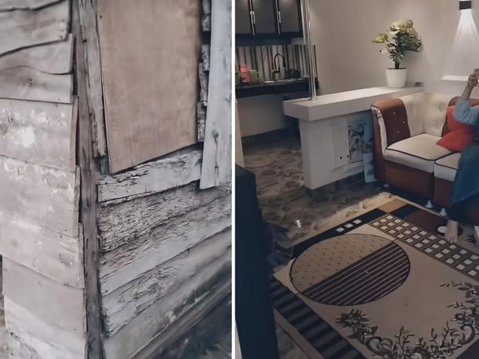 viral rumah dari gubuk kayu, begitu masuk dalamnya estetik
