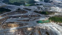 Pemandangan tambang Cobre Panama milik First Quantum Minerals dari Kanada, salah satu tambang tembaga terbuka terbesar di dunia, yang terpaksa ditutup.