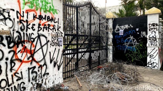 Gedung DPRD Jabar usai demo tolak UU TNI