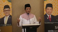 Menteri Agama (Menag) Nazaruddin Umar memberikan pandangannya saat dialog keumatan tersebut.
