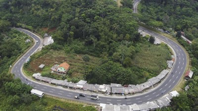 Foto Udara Jalur Lingkar Gentong Jelang Arus Mudik Lebaran