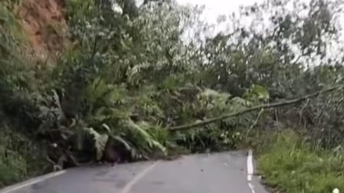 Jalan penghubung Kabupaten Lahat dengan Pagar Alam tertutup longsor