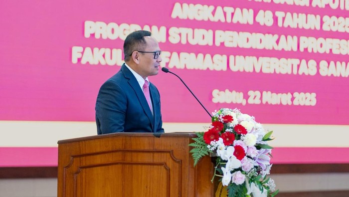 Pengambilan Sumpah/Janji Apoteker Universitas Sanata Dharma di Kampus III USD, Sleman, Sabtu (22/3/2025).