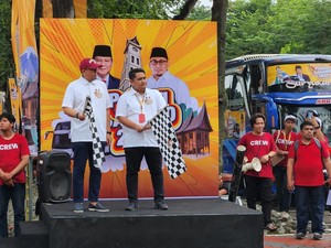150 Bus Pemudik Pulang Basamo 2025 Andre Rosiade Kloter 2 Berangkat ke Sumbar