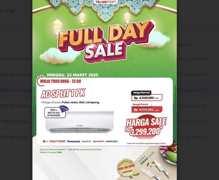 Transmart Full Day Sale