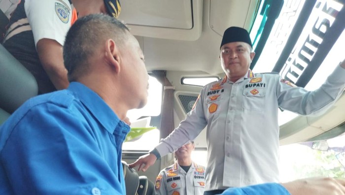 24 unit bus mudik di Bogor jalani uji kelaikan (Rizky/detikcom)