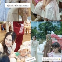 Beberapa rekan artis juga terlihat hadir di acara ultah baby Kyarra. Seperti Asmirandah dan Febby Rastanty. Asmirandah turut serta membawa putrinya, Chloe. Foto: Instagram/@jscmila