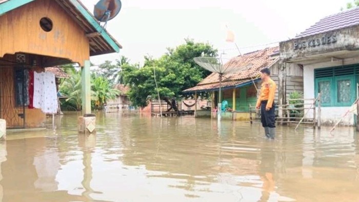 Banjir yang terjadi di Muba saat akhir pekan.
