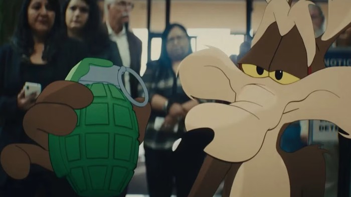 Cuplikan adegan dalam film animasi Coyote Vs Acme.